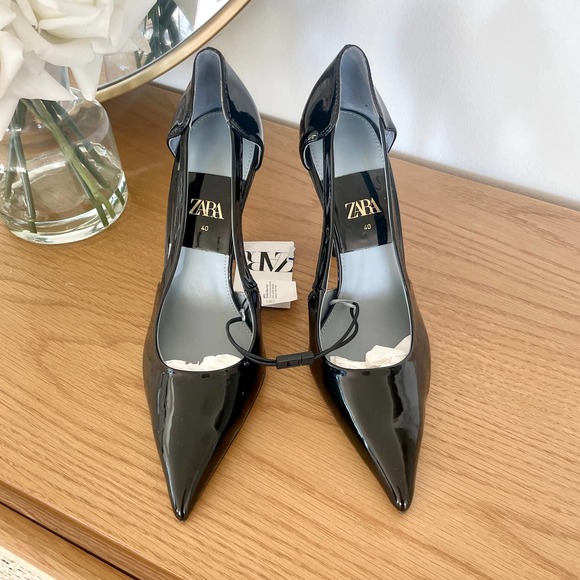ZARA CUT OUT PATENT POINTED HIGH HEELS 9 - Picture 6 of 13